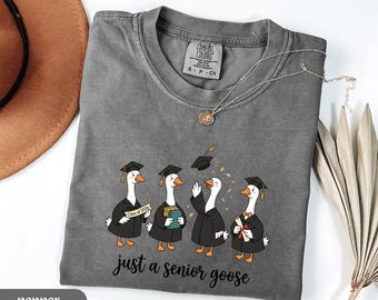 Comfort Colors Cotton Just A Senior Goose Class Of 2026 T-Shirt, Long Sleeve