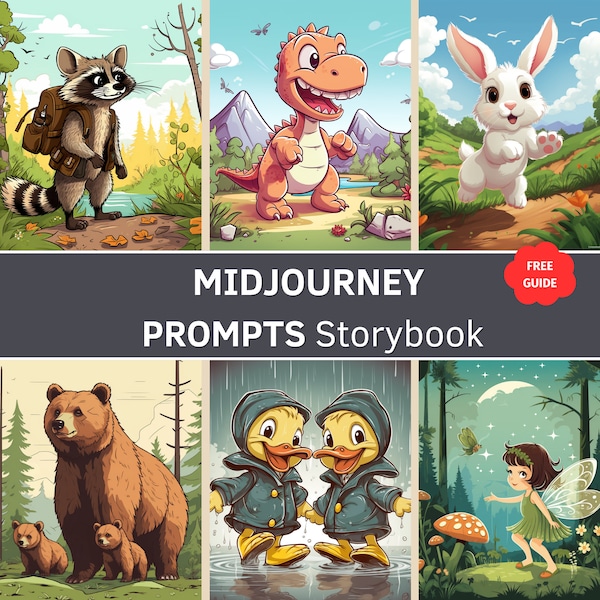 Storybook Midjourney Prompts, Childrens Storybook, AI Art, Midjourney Art, Digital Art, Midjourney Free Guide, Prompts for A Storybook