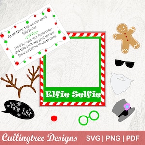 Elfie Selfie druckbares Kit, Elfen Aktivitätsnote, Elfen Foto Requisiten, Elfenpuppe SVG, Elfen Ideen