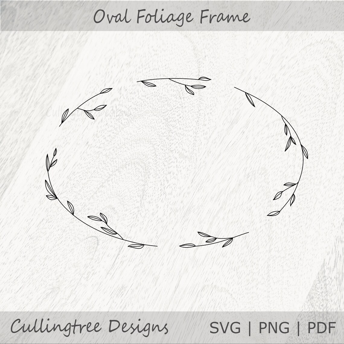 Instant Download Oval Leaf Frame Foliage Frame Oval Wreath - Etsy