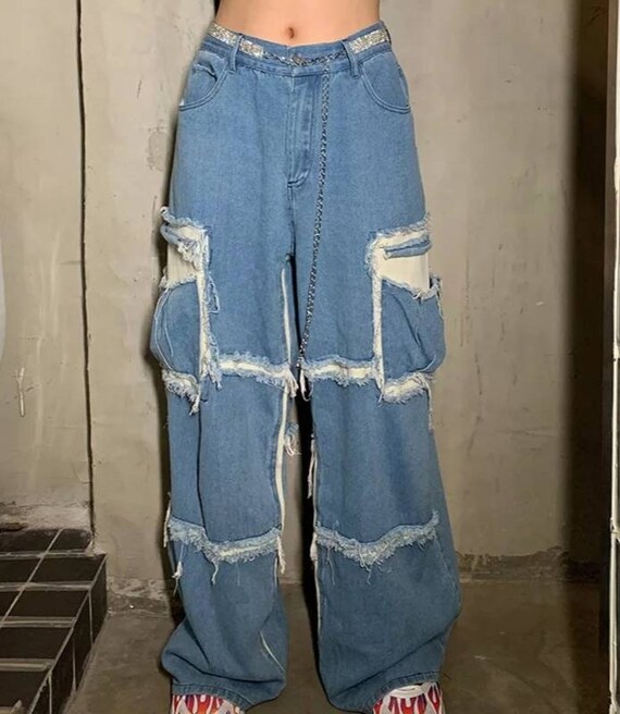 very wide jeans