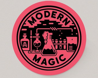 Red and Black Modern Magic Science and Chemistry 3 inch Vinyl Sticker