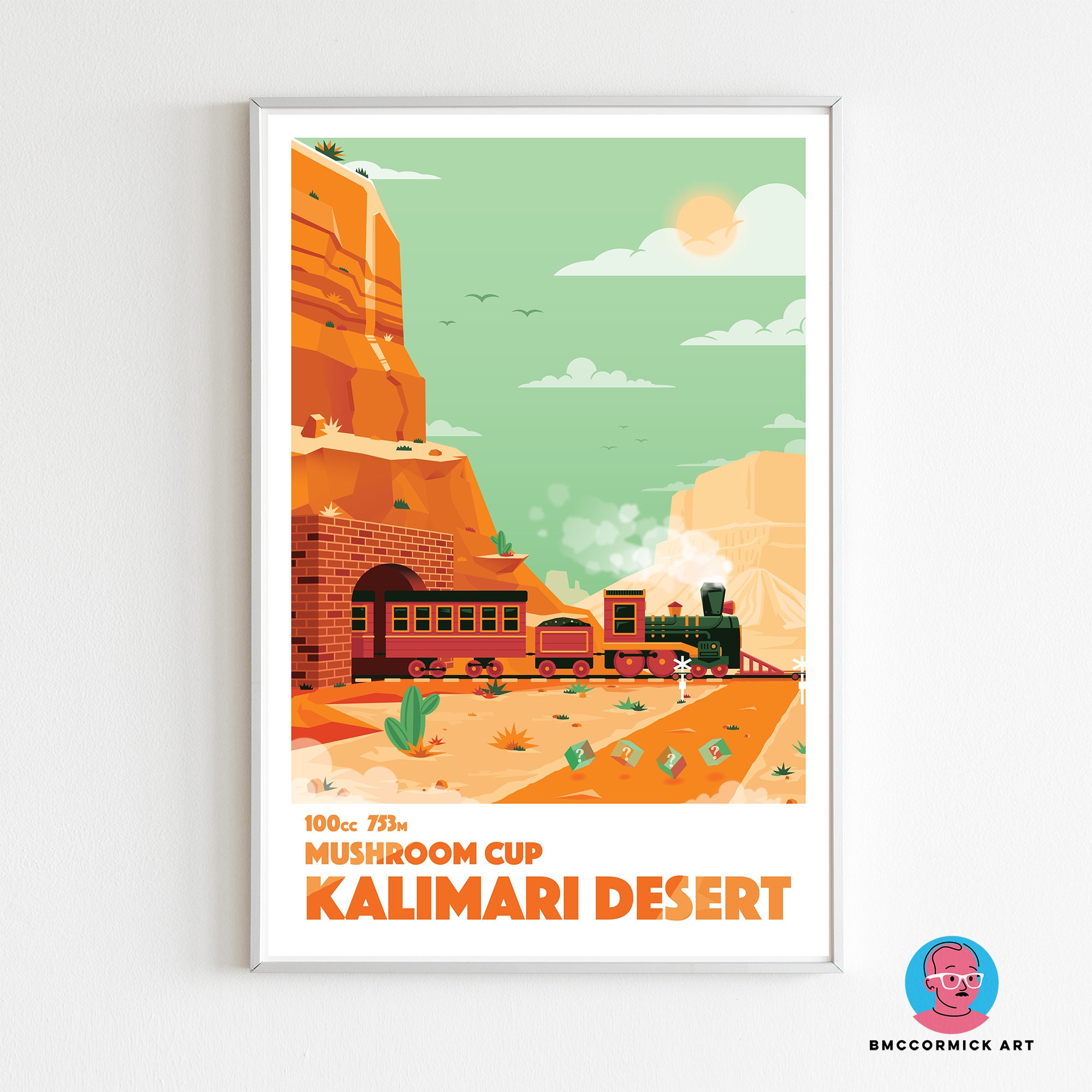Mario Kart Kalimari Desert Poster Retro Gaming Travel Art (12