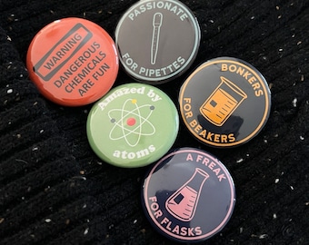 Laboratory Pin Button Set | Set of 5