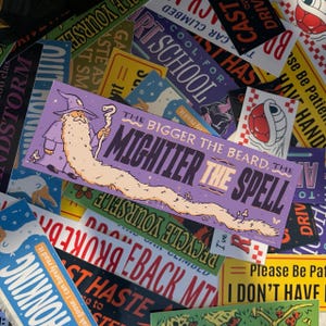 The Bigger The Beard The Mightier The Spell | Bumper Sticker or Magnet | 9&quot; x 3&quot; | Vinyl | Weatherproof and Waterproof | Video Games | RPG