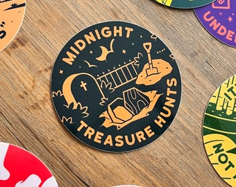 Midnight Treasure Hunts 3" Spooky Circle Sticker