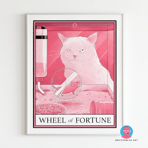 Cat Tarot Wheel of Fortune Print