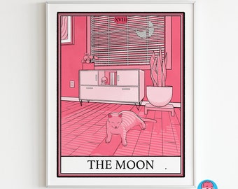 Cat Tarot The Moon Print