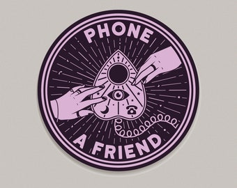 Phone A Friend Quiji Board Ghost 3 inch Vinyl Sticker