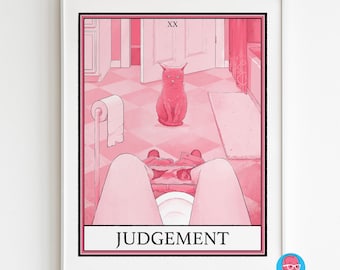 Cat Tarot Judgement Print: Witchy Spiritual Art (8x10)