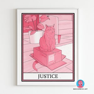 Cat Tarot Justice Print