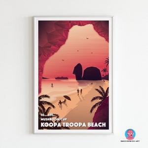 Mario Kart Koopa Troopa Beach Travel Poster