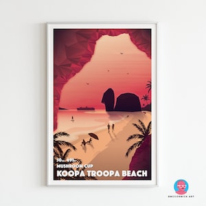 Mario Kart Koopa Troopa Beach | 12" x 18" Poster | Wall Art | Retro Gaming Art | Travel Posters | Nintendo Art
