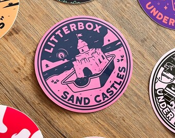 Litter Box Sand Castles Sticker