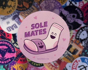 Sole Mates - Cute 3" Purple Sock and Shoe Sticker