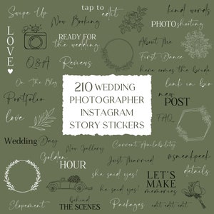 elements For Photographers and Service Providers animations and brushes over 105 stickers black & white Instagram Story Planner Sticker Wedding