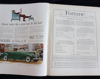 Revista Fortune, número raro de marzo de 1941. Muy buen estado. 35,5 x 28 cm.