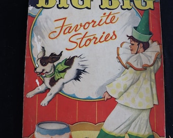 3 Vintage 1940's Big Big Stories, Nursery Rhymes, 3 Little Kitten Story Books Good Condition