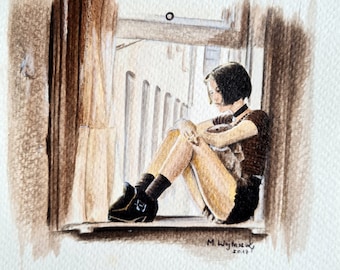 Mathilda, Leon The Professional, hand- painted,