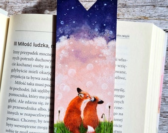 foxes in love, bookmark, beautiful gift, red fox