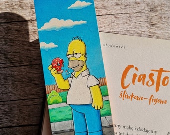 Homer Simpson, The Simpsons, bookmark, hand-painted,