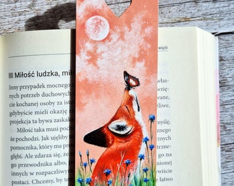 Spring Fox, Bookmark, butterfly, Forest animal