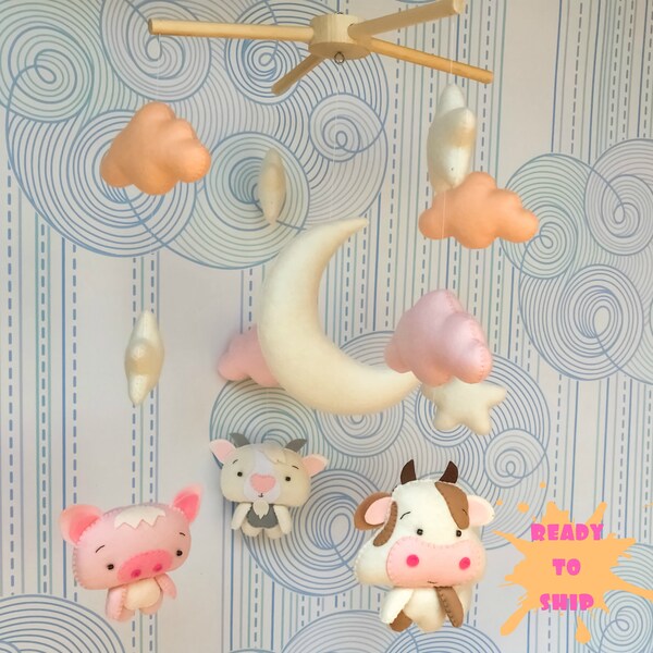 Farm Baby Mobile Etsy
