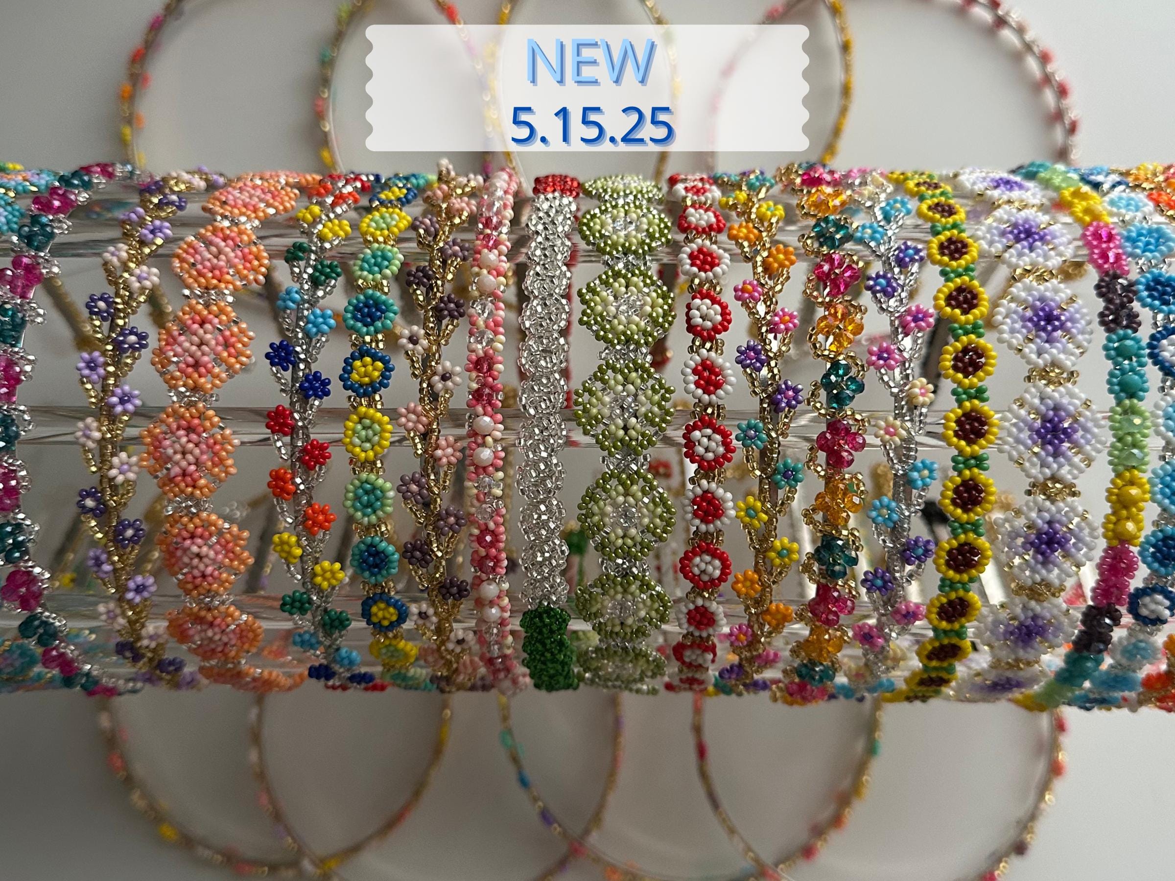 Flower Headbands (Handmade Mexican Huichol Chaquira)
