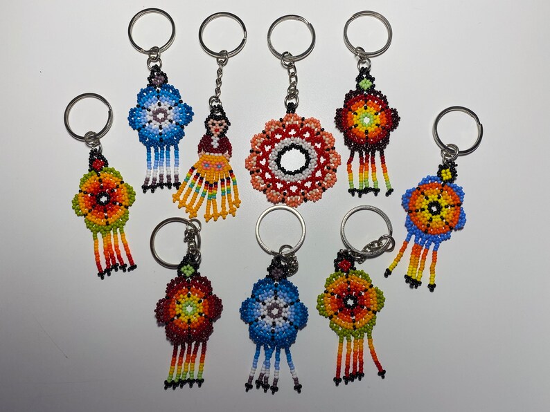 Mexican Huichol Keychains Etsy