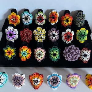 Mexican Rings - Handmade Huichol Flowers