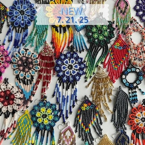 Mexikanische Huichol Blumen Ohrringe #2