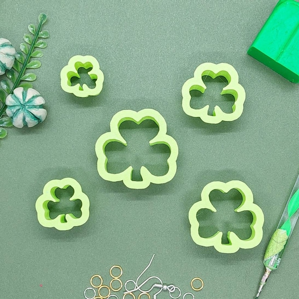 Polymer clay cutters, shamrock clay cutter, clay cutters