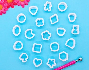 Polymer clay cutters, Stud cutter set, 42 shapes, Clay cutter