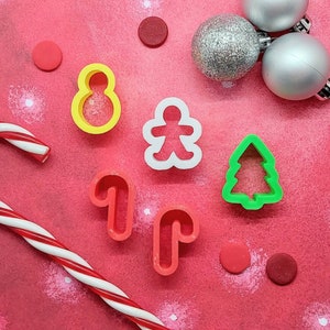 Polymer clay cutter, Christmas clay cutters, clay cutters, Christmas tree cutter, snowman cutter, Gingerbread man cutter, Candycane cutter,