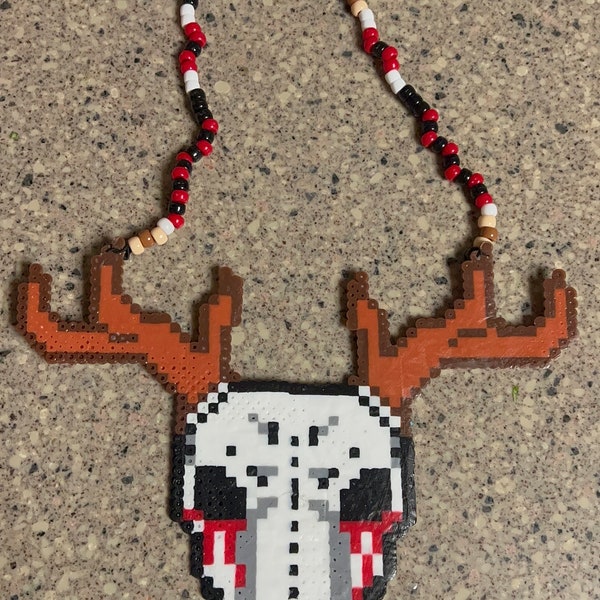 Svdden Death Inspired Kandi Perler Necklace secured with mod podge- rave, festival