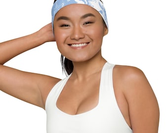 Light Blue and White Tie Dye Headband | Game Day Hair Accessory | College Spirit Headband