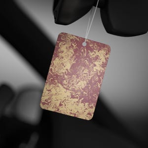Garnet & Gold Tie Dye Car Air Freshener | College Color Car Accessory | Pine - New Car - Black Ice Scents | Cute Game Day Gift image 7