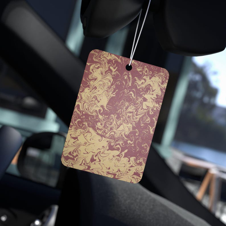 Garnet & Gold Tie Dye Car Air Freshener | College Color Car Accessory | Pine - New Car - Black Ice Scents | Cute Game Day Gift image 1