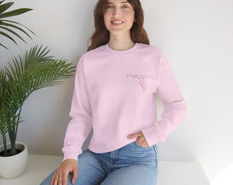 Pink & White Tie Dye Florida Outline Sweater | Sorority Inspired Cozy Pullover | College Girl Dorm Outfit