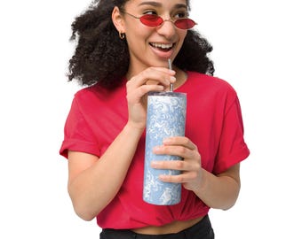 Tie-Dye Stainless Steel Tumbler | Light Blue, 20 oz