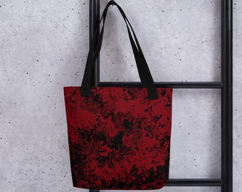 Black and Red Tie Dye Tote Bag | Game Day Campus Style