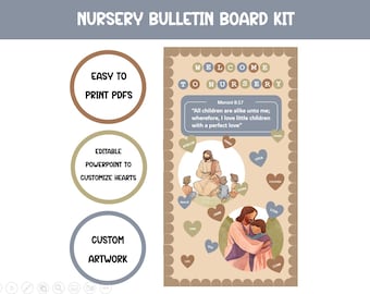Jesus liebt Kinder Bulletin Board Kit: LDS Kinderzimmer Dekoration (Digitaler Download)