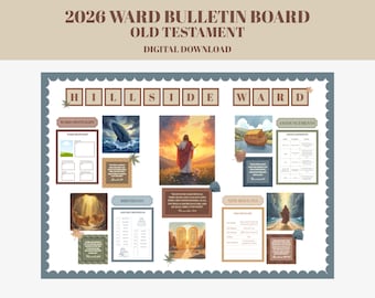 Ward  LDS Bulletin Board Kit, 2026 Come Follow Me, Old Testament, Missionaries, Church Announcements
