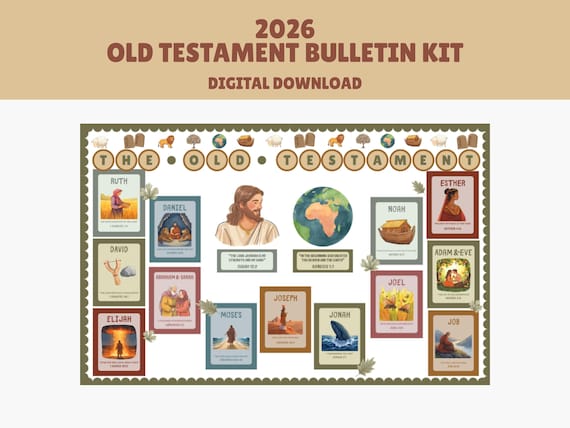 Old Testament Bulletin Board, 2026 Come Follow Me, Primary Bulletin Board, LDS Primary, Bible Scripture Art