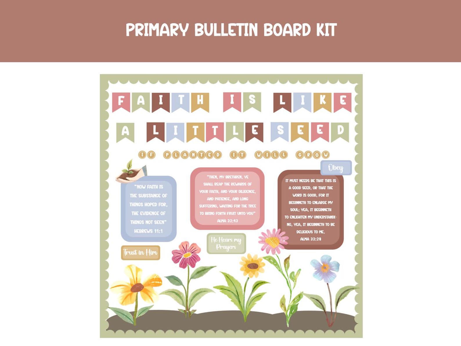 Faith is Like a Little Seed Bulletin Board Kit, Digital, Primary ...