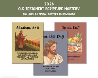 Old Testament Scripture Mastery Posters 2026, Key Phrases Seminary helps and decor, Church of Jesus Christ of Latter Day Saints