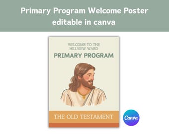 Welkomstposter van het primaire programma van LDS | Bewerkbare sjabloon (digitale download)