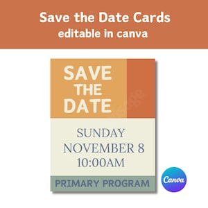 LDS Primary Program Save the Date Cards | Editable Church Print (Digital Download)