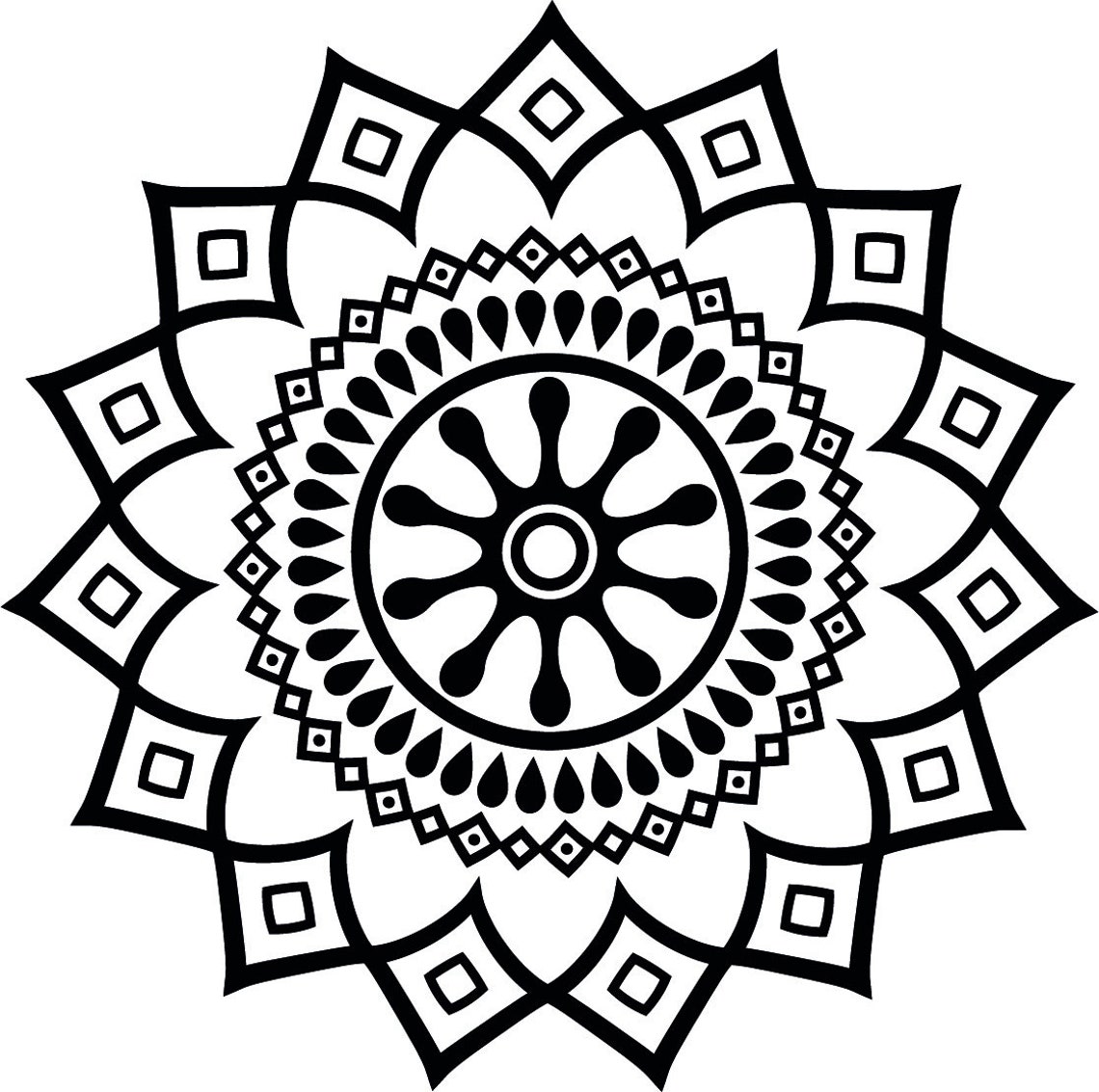 Pintable Mandala Colouring Pages Etsy
