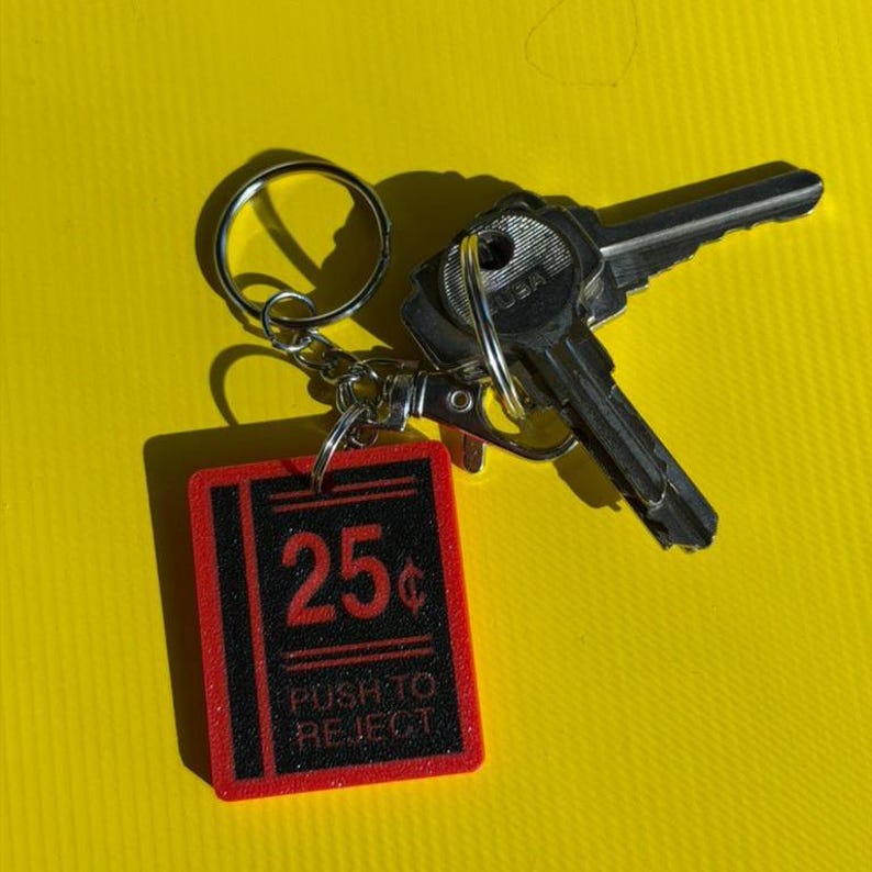 Retro Arcade Machine Keychain | 3D Printed PLA, Red & Black Coin Op ...